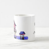 Der Strand ist mein glücklicher Ort Kaffeetasse (Mittel)