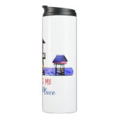 Der Strand ist mein glücklicher Ort Thermosbecher (Nach rechts gedreht)