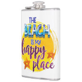 Der Strand ist mein glücklicher Ort Zitat Ozeanspa Flachmann (Links)