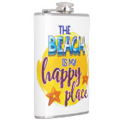 Der Strand ist mein glücklicher Ort Zitat Ozeanspa Flachmann (Rechts)