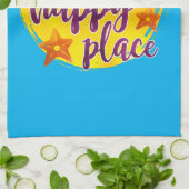 Der Strand ist mein glücklicher Ort Zitat Ozeanspa Geschirrtuch (Gefaltet)