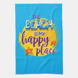 Der Strand ist mein glücklicher Ort Zitat Ozeanspa Geschirrtuch
