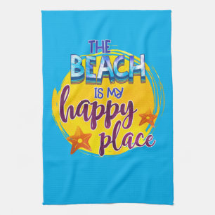 Der Strand ist mein glücklicher Ort Zitat Ozeanspa Geschirrtuch