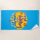 Der Strand ist mein glücklicher Ort Zitat Ozeanspa Strandtuch (Vorderseite)