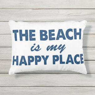 Der Strand ist mein glücklicher Platz-Kissen im Kissen Für Draußen