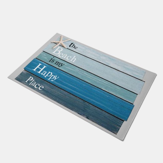 Der Strand ist mein glücklicher Platz matt, Ozean Fußmatte (Schrägansicht)