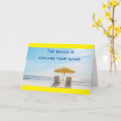 DER STRAND IST "NENNEN IHREN NAMEN" KARTE (Gelbe Blume)