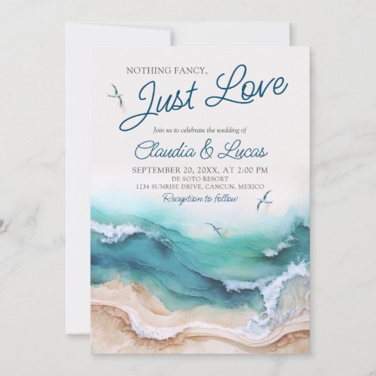 Der Strand ist nicht Extravagant, nur die Hochzeit Einladung (Vorderseite)