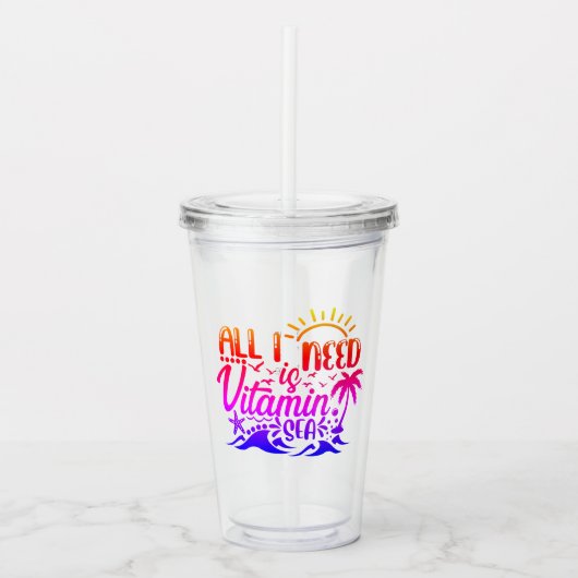 Der Strand ist sehr farbenfroh Acryltrinkbecher (Vorderseite)