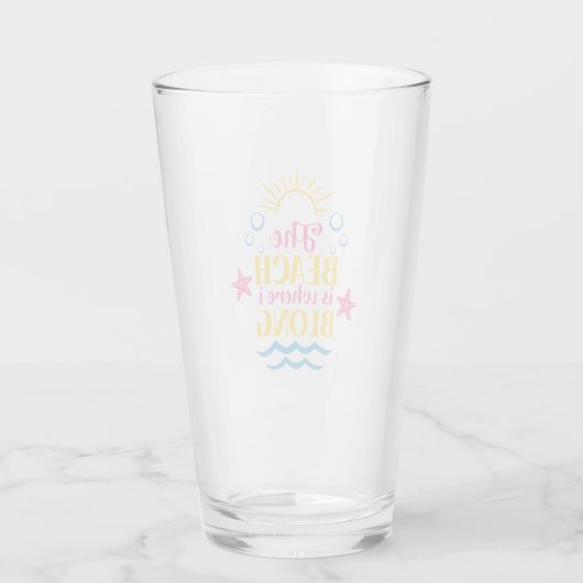 Der Strand ist, wo ich hingehöre Glas (Rückseite)