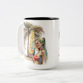 Der Strand macht alles sauber Zweifarbige Tasse (Vorderseite Links)