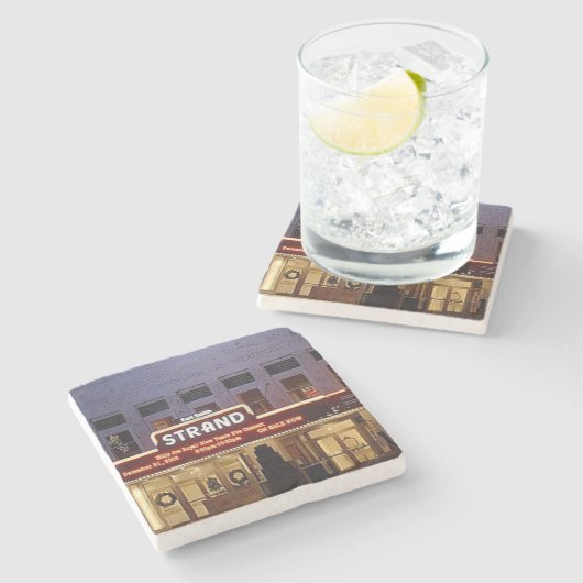 Der Strand, Marietta, Ga. Marmorstein-Untersetzer. Steinuntersetzer (Seitenansicht)