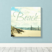 DER STRAND MEIN GLÜCKLICHER ORT FOTO WORKART LEINWANDDRUCK (Insitu (Holzboden))