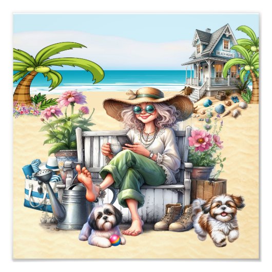 Der Strand - mein glücklicher Ort Fotodruck (Vorne)