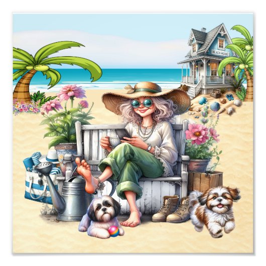 Der Strand - mein glücklicher Ort Fotodruck (Vorne)