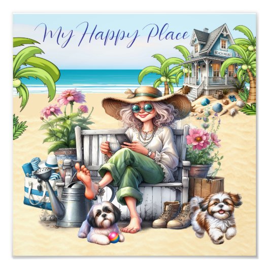 Der Strand - mein glücklicher Ort Fotodruck (Vorne)