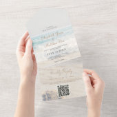 Der Strand mit Hochzeitsbäumen All In One Einladung (Abreißen)