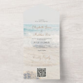 Der Strand mit Hochzeitsbäumen All In One Einladung (Innen Boden)