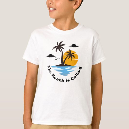 Der Strand nennt Sommerurlaub in der Familie T-Shirt (Vorderseite)
