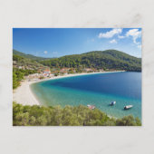 Der Strand Panormos auf der Insel Skopelos, Griech Postkarte (Vorderseite)