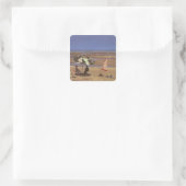 Der Strand Quadratischer Aufkleber (Tasche)