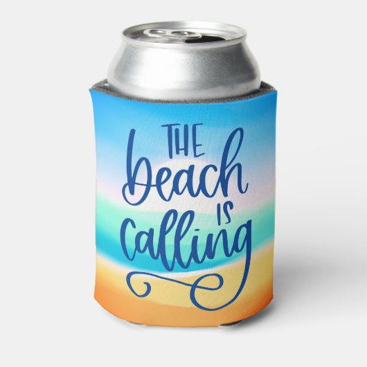 Der Strand ruft an | Custom Stylish Seascape Art Dosenkühler (Kanne Rückseite)