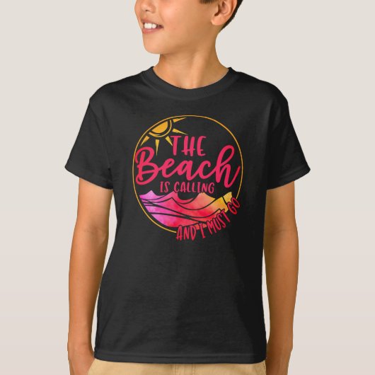 Der Strand ruft an und ich muss 76767 gehen T-Shirt (Vorderseite)