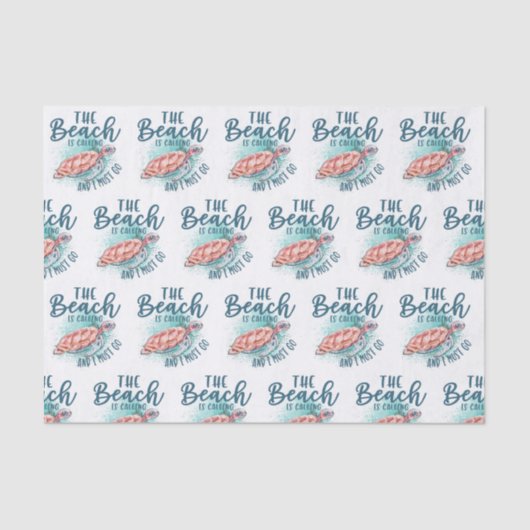 Der Strand ruft an und ich muss gehen Seidenpapier (Vorderseite)