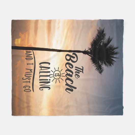 Der Strand ruft Fleecedecke (Vorderseite (Horizontal))