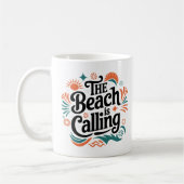 Der Strand ruft Retro Summer Vibes Design an Kaffeetasse (Links)