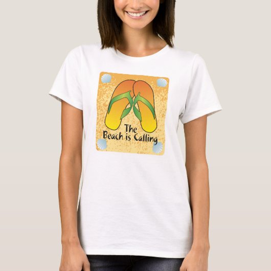 Der Strand ruft T-Shirt (Vorderseite)