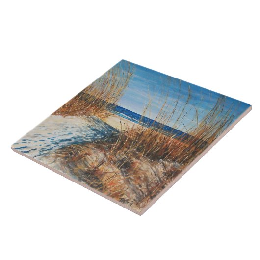 Der Strand Schöne Sanddünen Malerei Fliese (Seite)