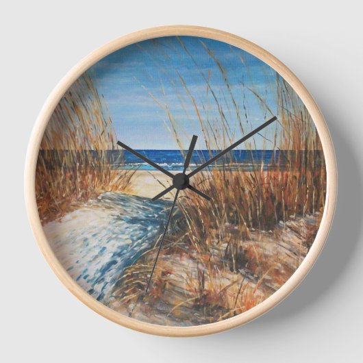 Der Strand Schöne Sanddünen Malerei Uhr (Vorderseite)