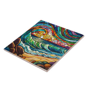 Der Strand und die Wellen Fliese