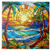 Der Strand und die Wellen Fliese (Vorderseite)