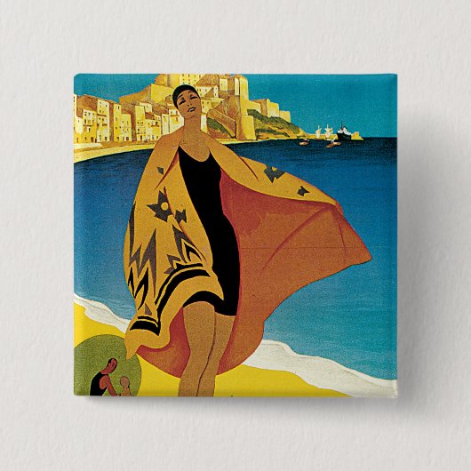 Der Strand von Calvi, Korsika Button (Vorderseite)