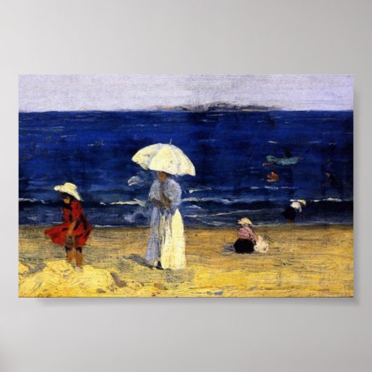 Der Strand von Dinard, Clarence Gagnon Poster (Vorne)