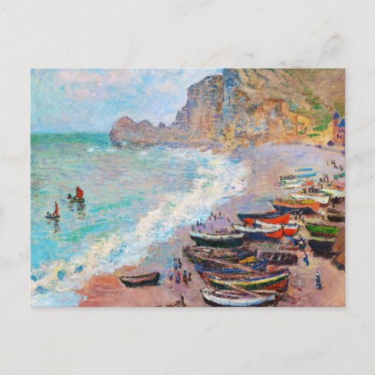 Der Strand von Etretat Claude Monet Postkarte (Vorderseite)