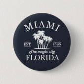 Der Strand von Miami City in Florida Button (Vorderseite)