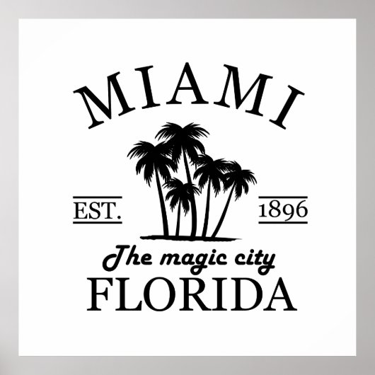 Der Strand von Miami City in Florida Poster (Vorne)