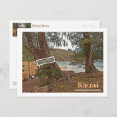 "DER STRAND VON MOLOA AUS DEM BEATEN" POSTKARTE (Vorne/Hinten)