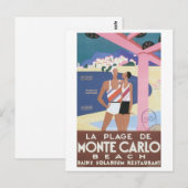 Der Strand von Monte Carlo Beach Postkarte (Vorne/Hinten)