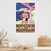 Der Strand von Monte Carlo Poster (Küche)