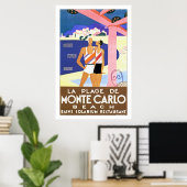 Der Strand von Monte Carlo Poster (Heimbüro)