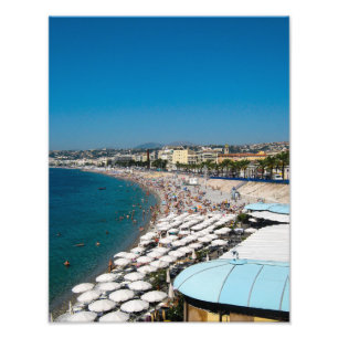 Der Strand von Nizza, Frankreich - Foto Print