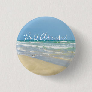 Der Strand von Port Aransas Button