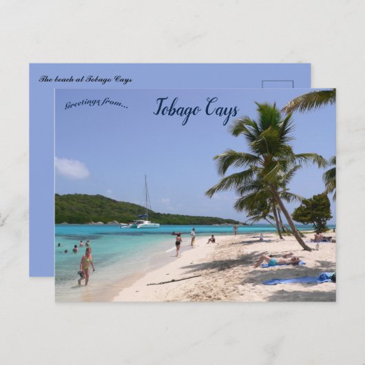 Der Strand von Tobago Cays Postkarte (Vorne/Hinten)