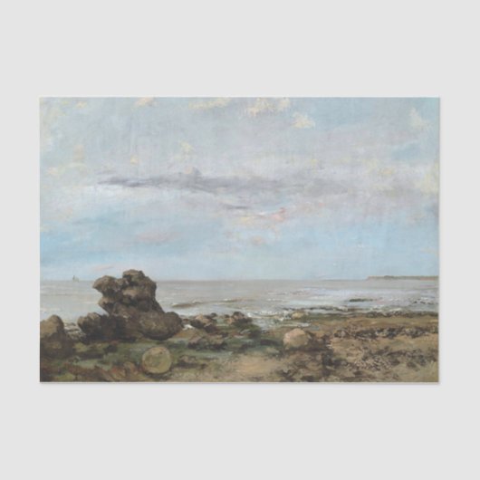 Der Strand von Trouville, Gustave Courbet Seidenpapier (Vorderseite)