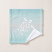 Der Strand von White Turtles Badhandtuch Set (Waschlappen)