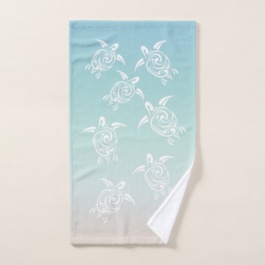 Der Strand von White Turtles Badhandtuch Set (Handtuch)